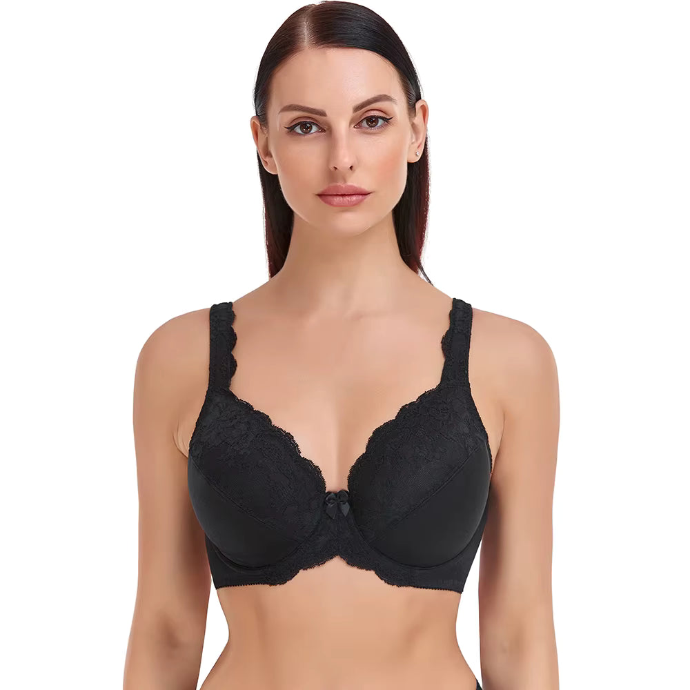 Lace Embroidery Minimizer Underwire Bralette Brassiere Bra