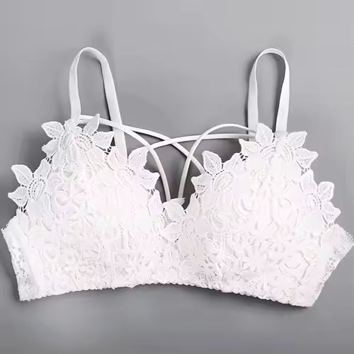 Lace Floral Embroidery Bralette Lingerie Comfort Seamless Adjusted Bras