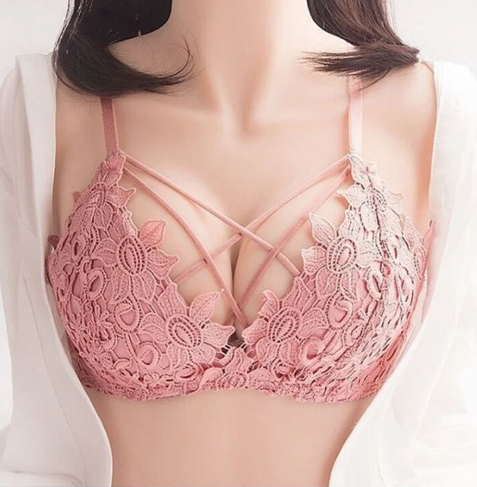Lace Floral Embroidery Bralette Lingerie Comfort Seamless Adjusted Bras