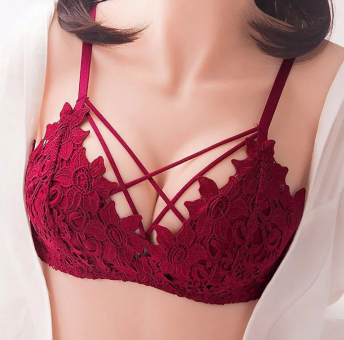 Lace Floral Embroidery Bralette Lingerie Comfort Seamless Adjusted Bras