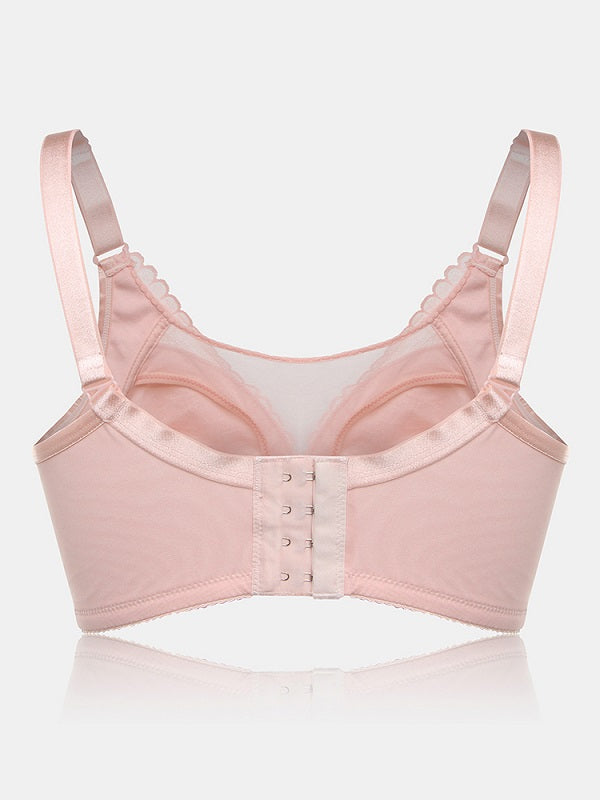 Lace Front Buckle Mesh Wireless Cotton Lining Nursing Bra