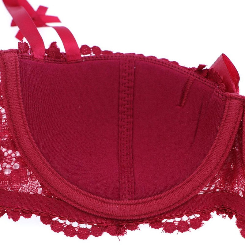 Lace Lingerie Bra Panties Garter Stocking 4pcs Set