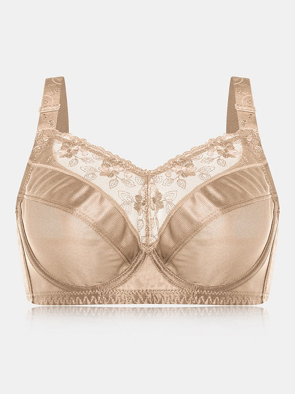Lace Plus Size Transparent Ultra-thin Gather Push Up Bra