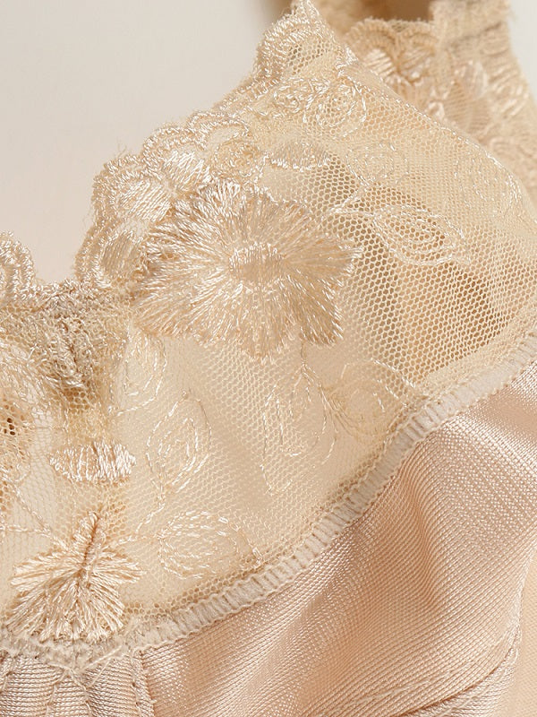 Lace Plus Size Transparent Ultra-thin Gather Push Up Bra