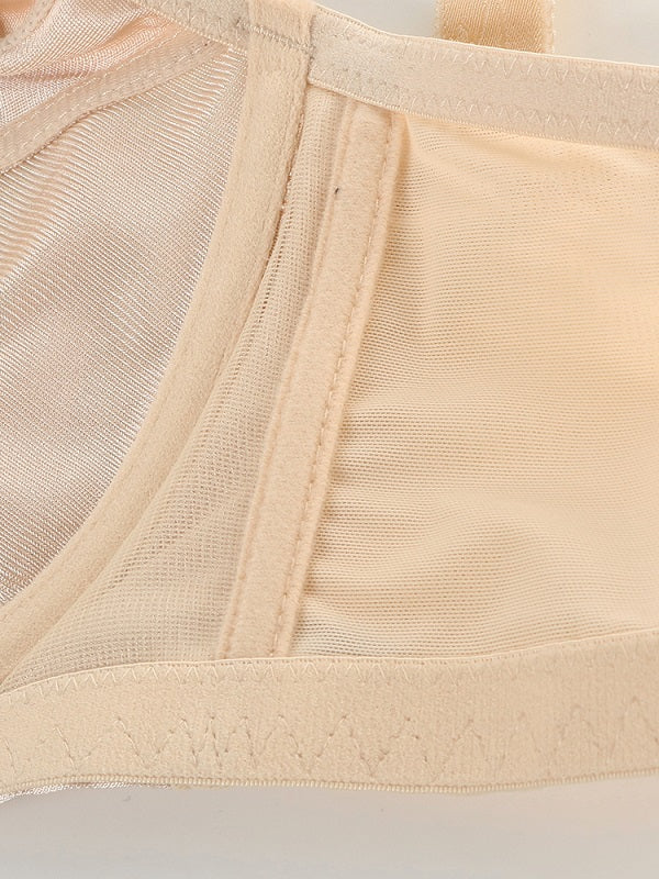 Lace Plus Size Transparent Ultra-thin Gather Push Up Bra