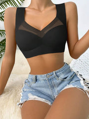 Lace Seamless Bralette Backless Brassiere Vest Gathers Shock-Proof Wireless Top Sport Bras