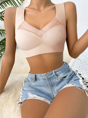 Lace Seamless Bralette Backless Brassiere Vest Gathers Shock-Proof Wireless Top Sport Bras