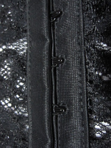 Lace Semi-Sheer Open Front Black Robe