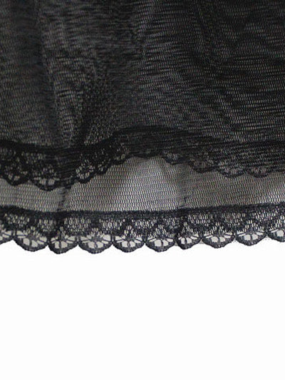 Lace Semi-Sheer Open Front Black Robe