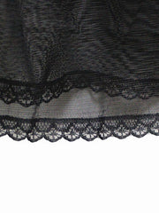Lace Semi-Sheer Open Front Black Robe