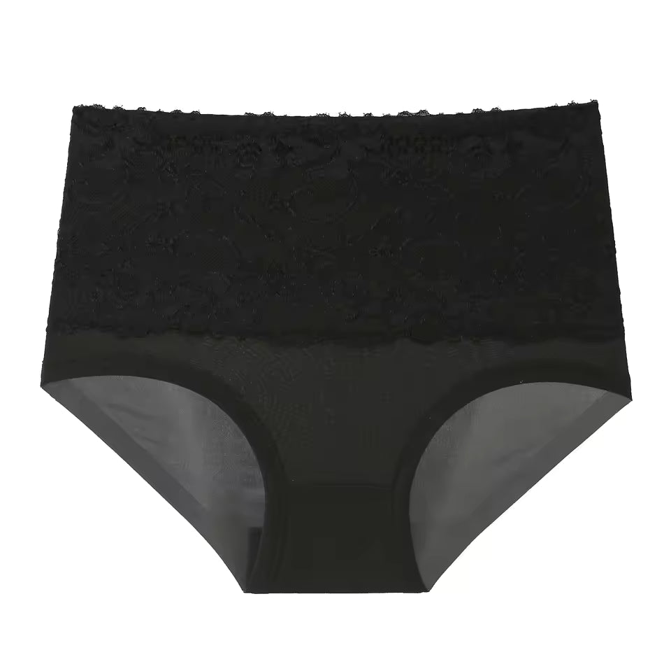 Lace Solid Color Soft Comfortable Breathable High Waisted Triangle Panties