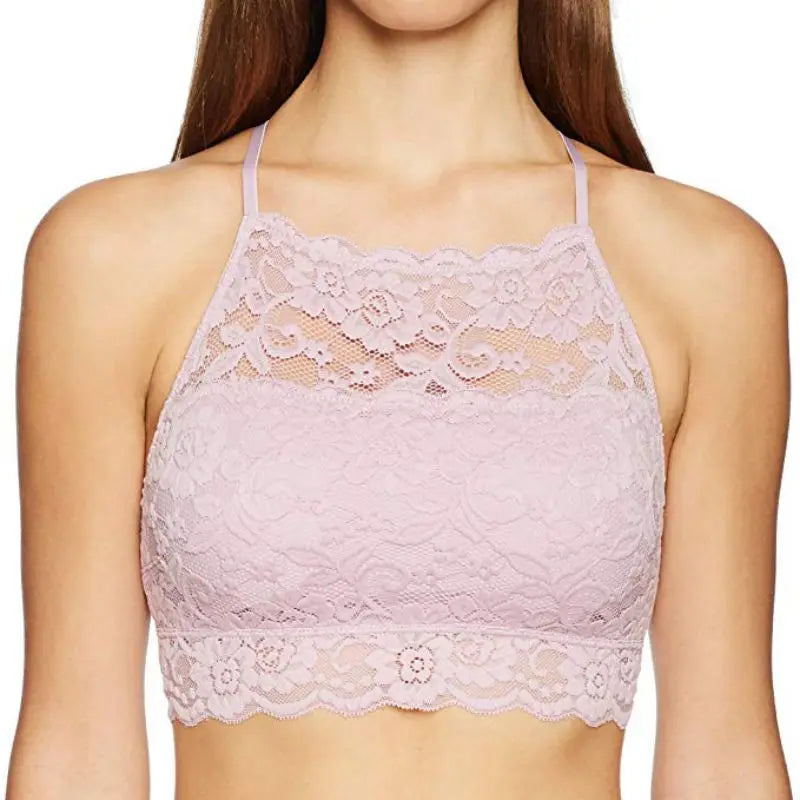 Lace Strap Wrapped Solid Color Intimates Push Up Tank Beauty Back Bralette Tops