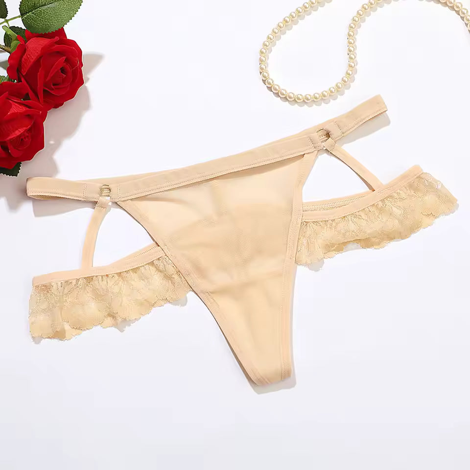 Lace Transparent Erotic G-String Thong Embroidered Underwear Perspective Super Panties