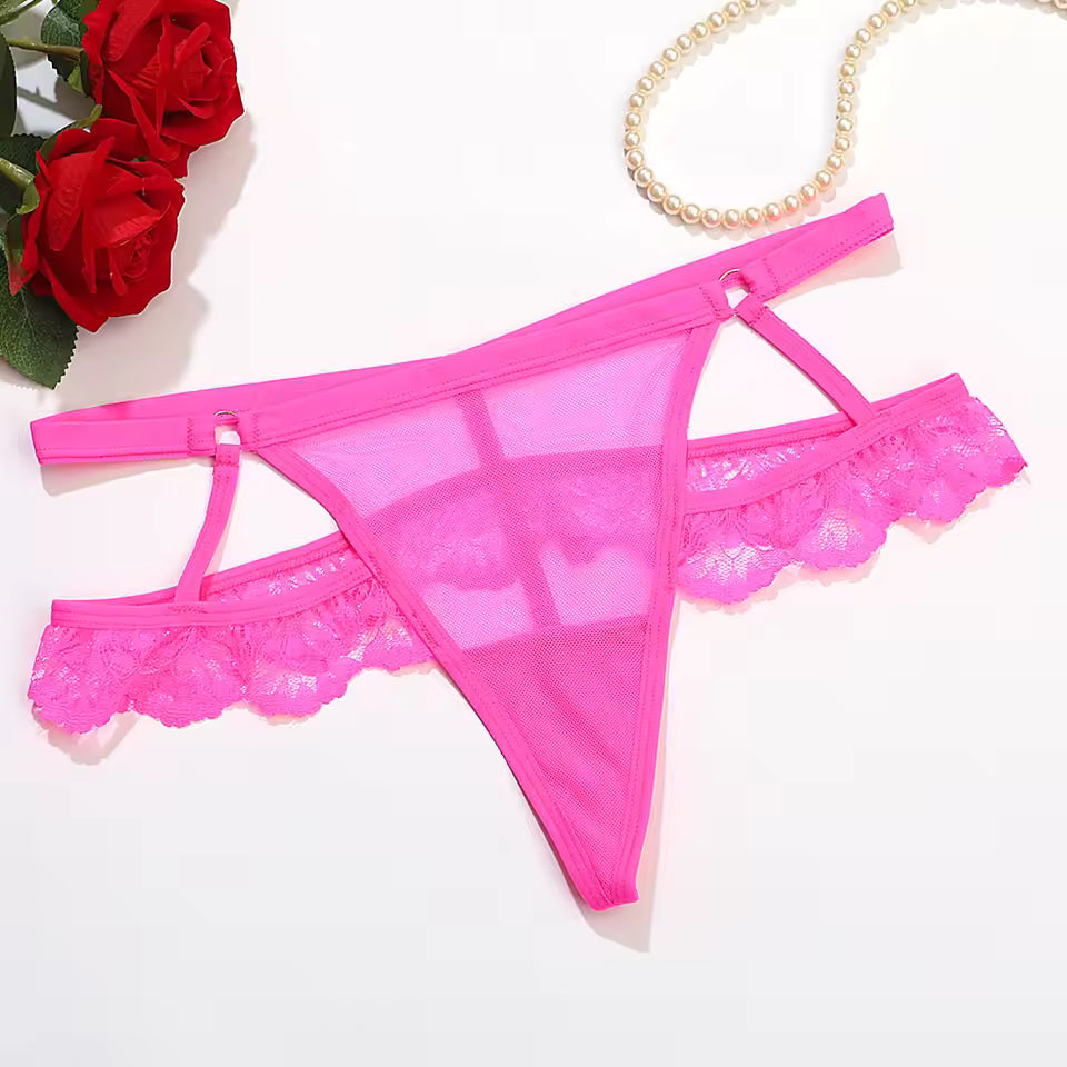 Lace Transparent Erotic G-String Thong Embroidered Underwear Perspective Super Panties