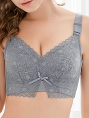 Lace Wireless Full Coverage Adjustable Gather Bra
