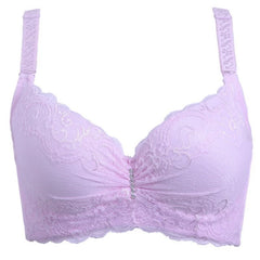 Lace steel ring push up adjustable breathable comfortable four rows buckle underwear bra