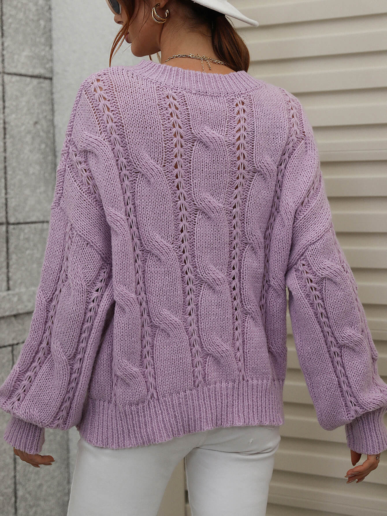 ZINNY KNIT SWEATER - LAVENDER
