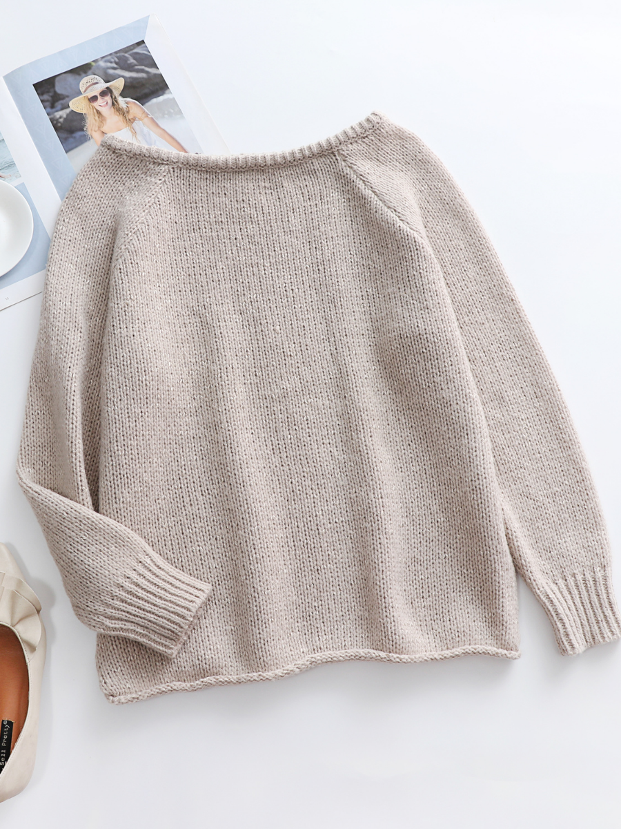 CHESTERFIELD Apricot Oversized Collar Knit Sweater