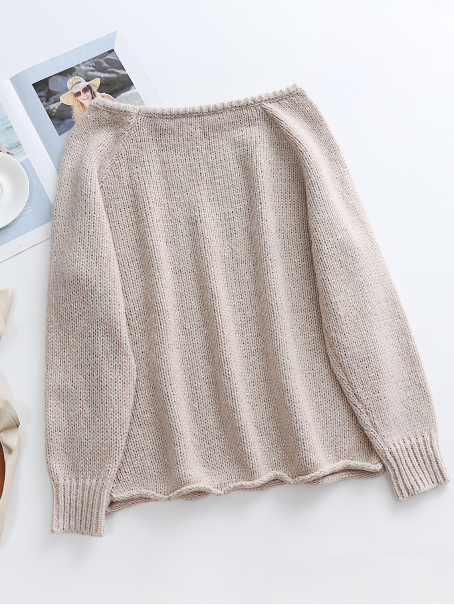 CHESTERFIELD Apricot Oversized Collar Knit Sweater