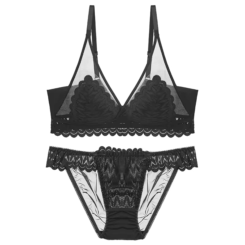 Lingerie Bralette Non-Wired Seamless Wireless Lightweight Comfort Fit Yoga Sleep Bra Set