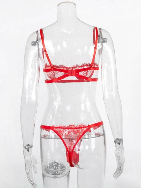 Bras Lace Cut Out 2 Piece Lingerie