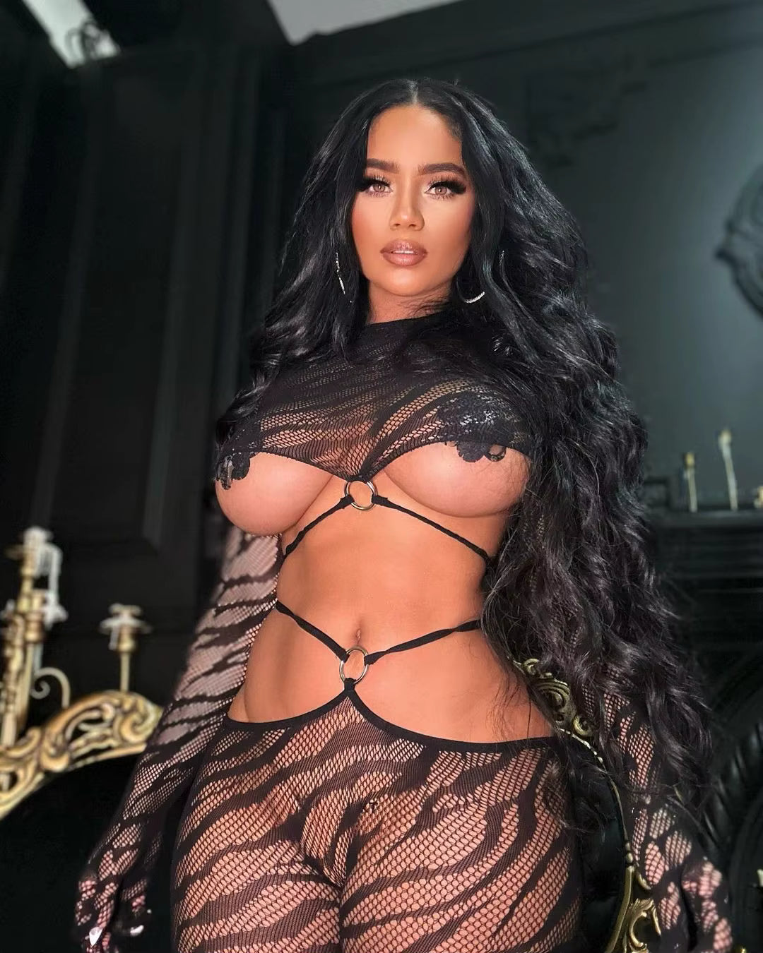 Lingerie Costumes Call Of The Night Sissy Full Body Mesh Outfits