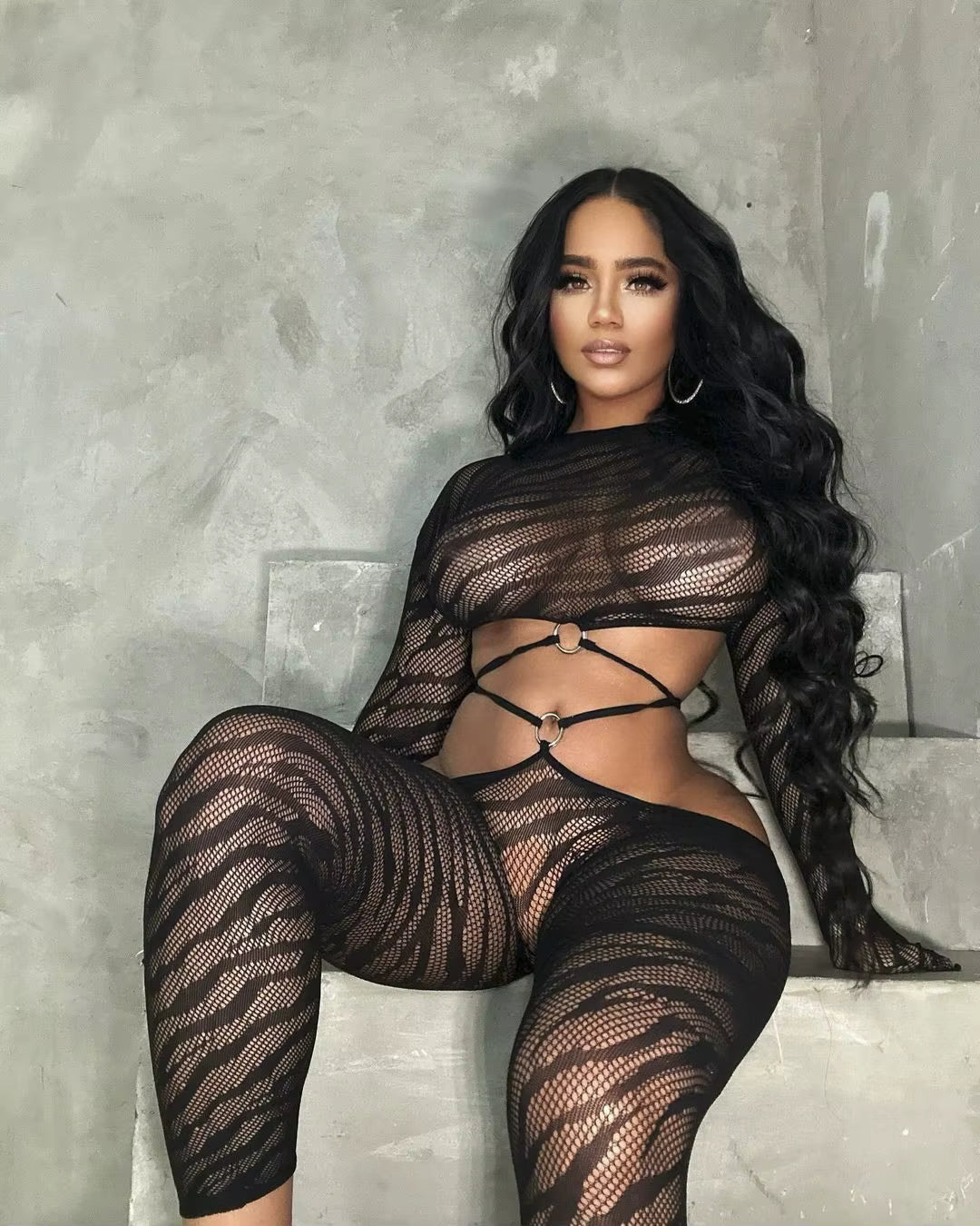 Lingerie Costumes Call Of The Night Sissy Full Body Mesh Outfits
