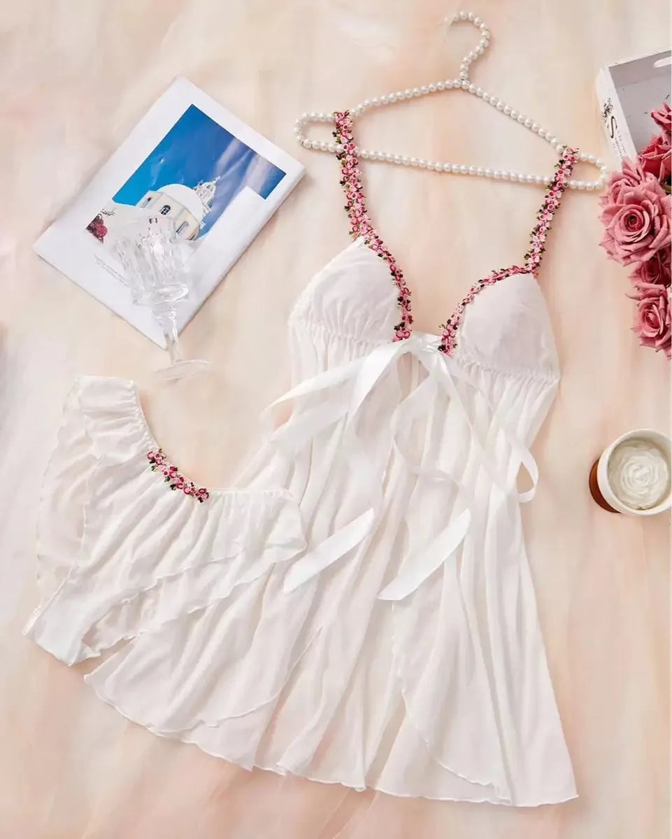 Lingerie Erotic Bra Lace Slim Pajamas Nightgown Nightwear Sleepwear