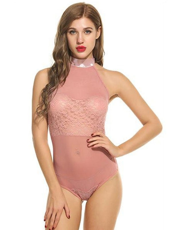 Lingerie Floral Print Lace up Backless Lace Teddies Sexy