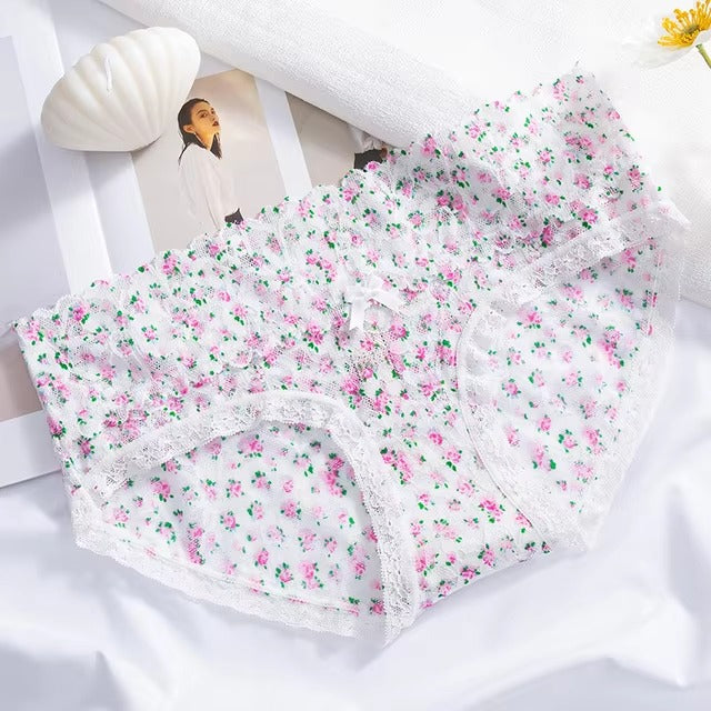 Lingerie Flowers Low-waist G String Ultra Thin Temptation Lace Embroidery Intimates Panties