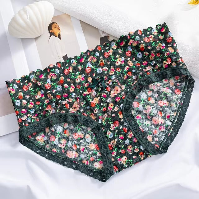 Lingerie Flowers Low-waist G String Ultra Thin Temptation Lace Embroidery Intimates Panties