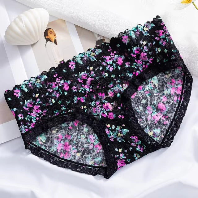 Lingerie Flowers Low-waist G String Ultra Thin Temptation Lace Embroidery Intimates Panties