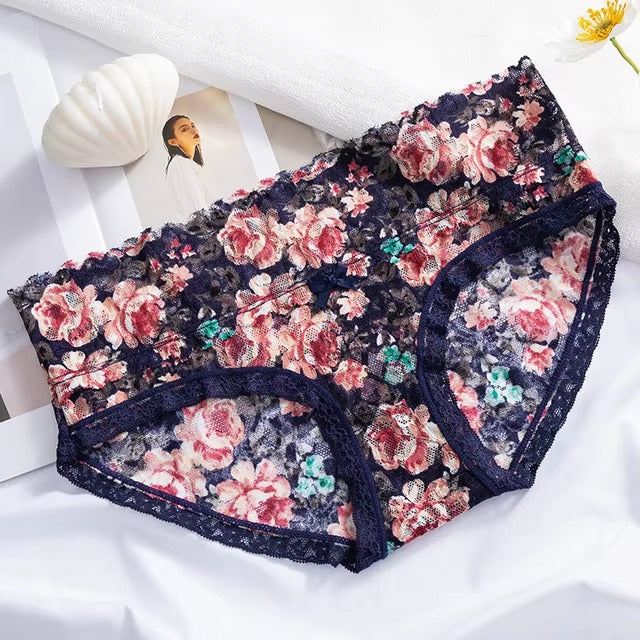 Lingerie Flowers Low-waist G String Ultra Thin Temptation Lace Embroidery Intimates Panties
