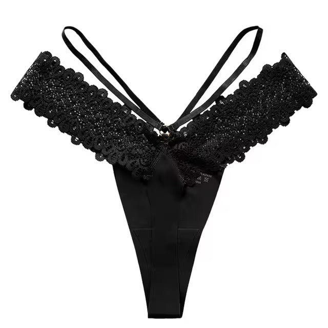 Lingerie G String Lace Low-waist Cross Bandage Seamless Panties