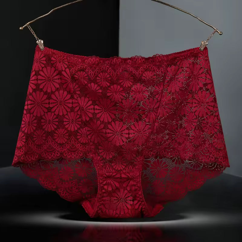 Lingerie High Waisted Hollowed Out lace Plus Size Panties