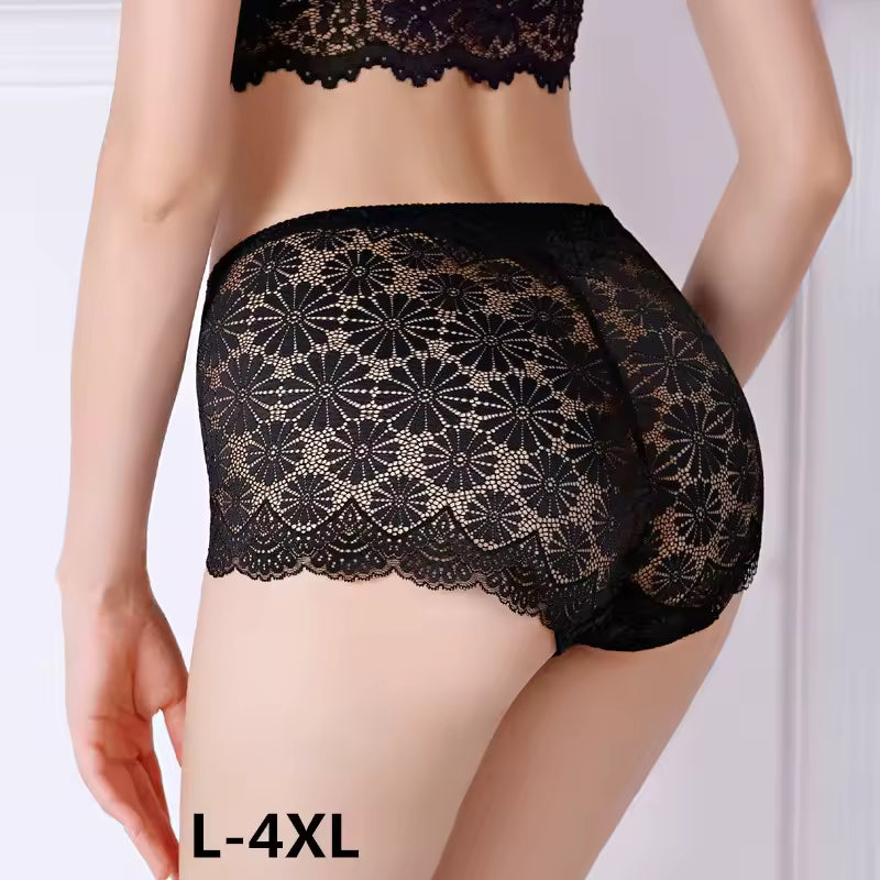 Lingerie High Waisted Hollowed Out lace Plus Size Panties