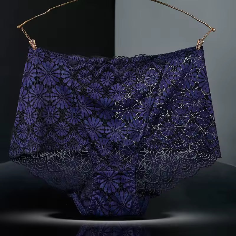 Lingerie High Waisted Hollowed Out lace Plus Size Panties