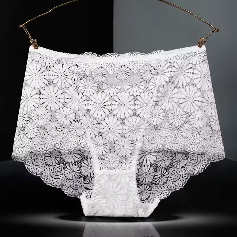Lingerie High Waisted Hollowed Out lace Plus Size Panties