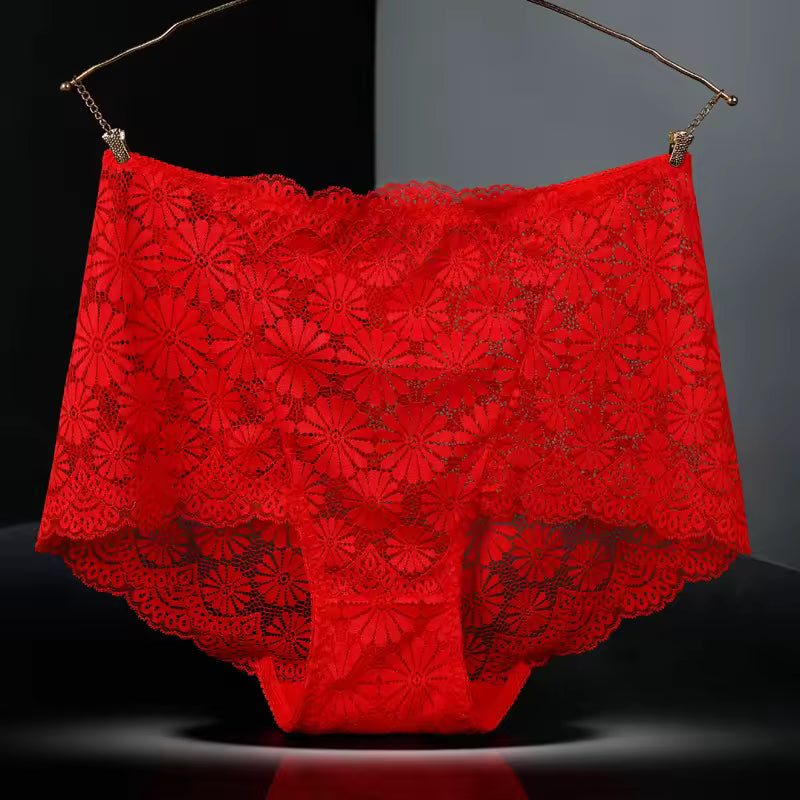 Lingerie High Waisted Hollowed Out lace Plus Size Panties