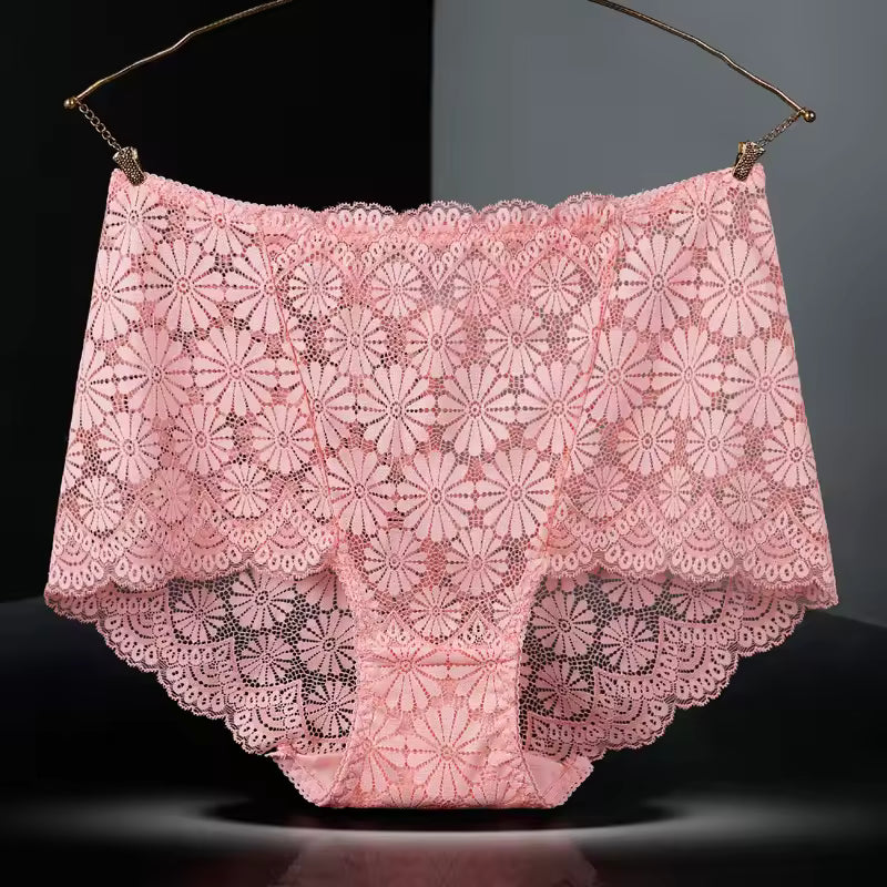 Lingerie High Waisted Hollowed Out lace Plus Size Panties
