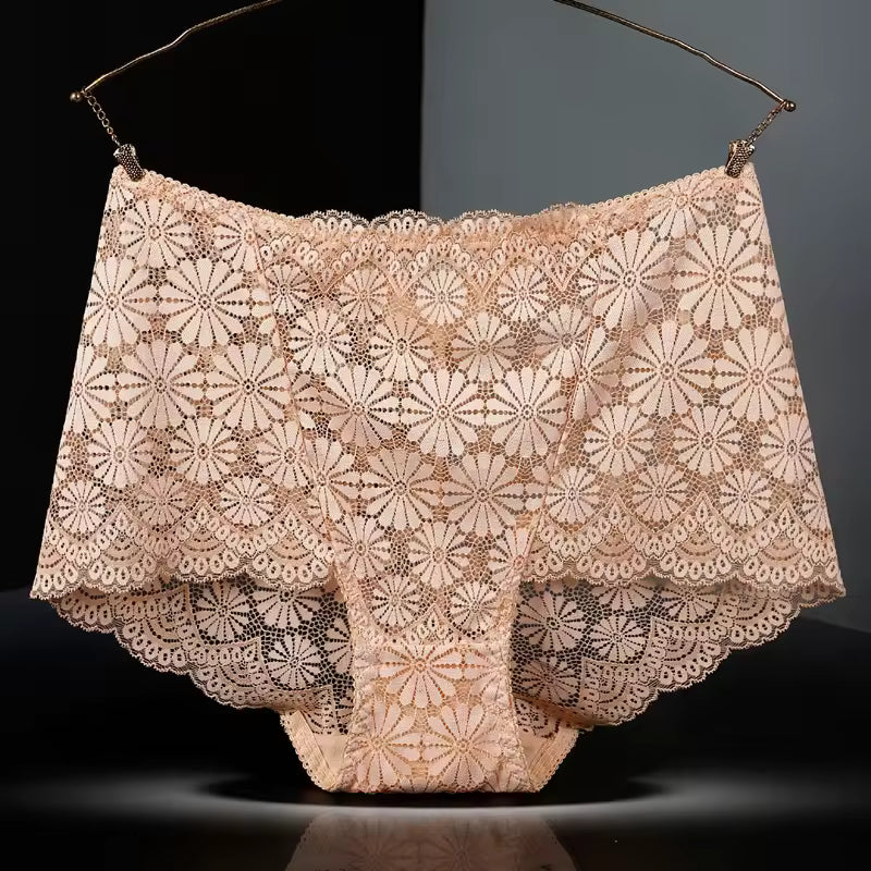 Lingerie High Waisted Hollowed Out lace Plus Size Panties