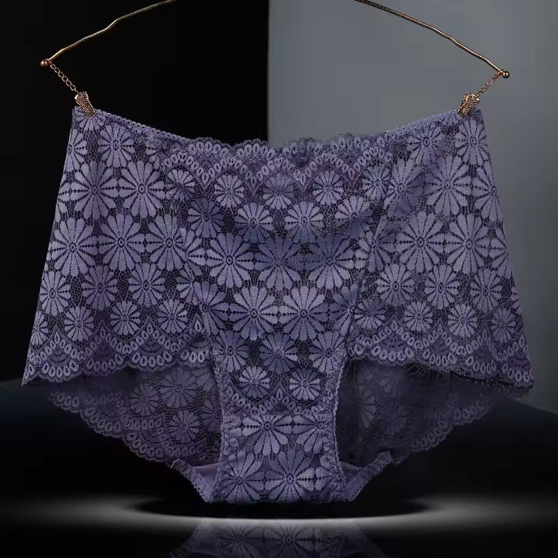 Lingerie High Waisted Hollowed Out lace Plus Size Panties