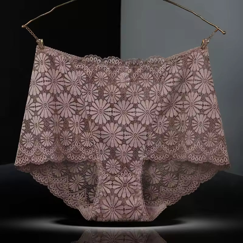 Lingerie High Waisted Hollowed Out lace Plus Size Panties