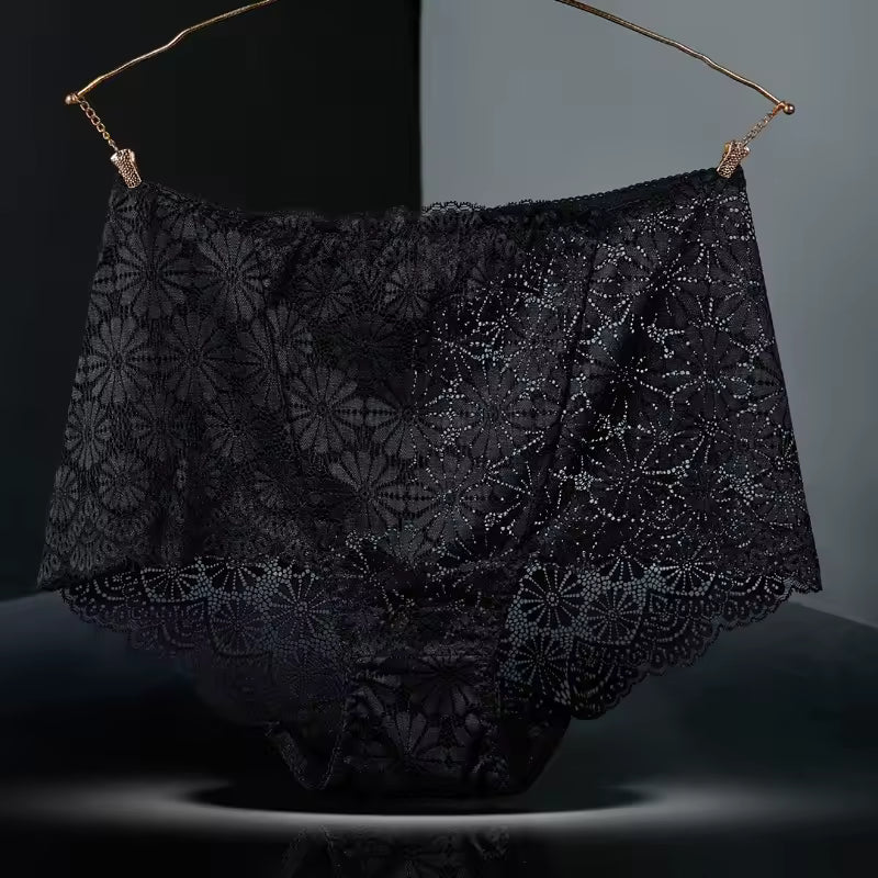 Lingerie High Waisted Hollowed Out lace Plus Size Panties