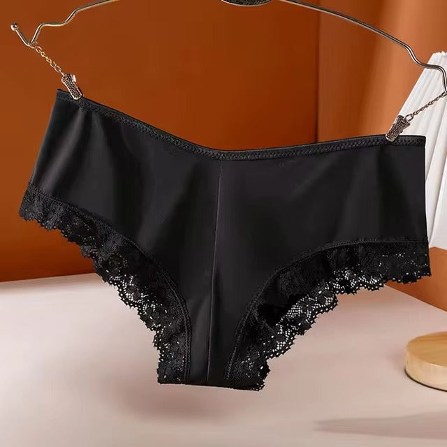 Lingerie Ice silk Low-Waist Brief G String Cross Strap Hollow out Underpant Panties