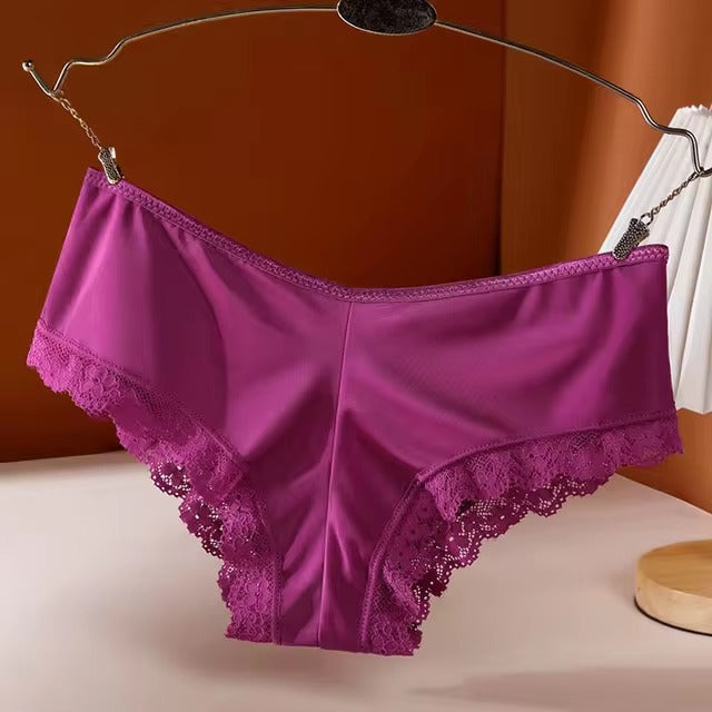 Lingerie Ice silk Low-Waist Brief G String Cross Strap Hollow out Underpant Panties