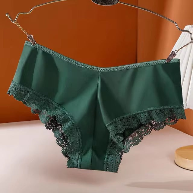 Lingerie Ice silk Low-Waist Brief G String Cross Strap Hollow out Underpant Panties