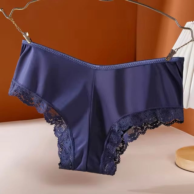 Lingerie Ice silk Low-Waist Brief G String Cross Strap Hollow out Underpant Panties