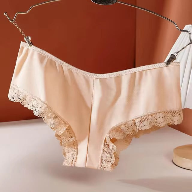 Lingerie Ice silk Low-Waist Brief G String Cross Strap Hollow out Underpant Panties