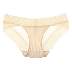 Lingerie Lace Brief Ice Silk Low Waist No Trace Transparent G String Soft Panties